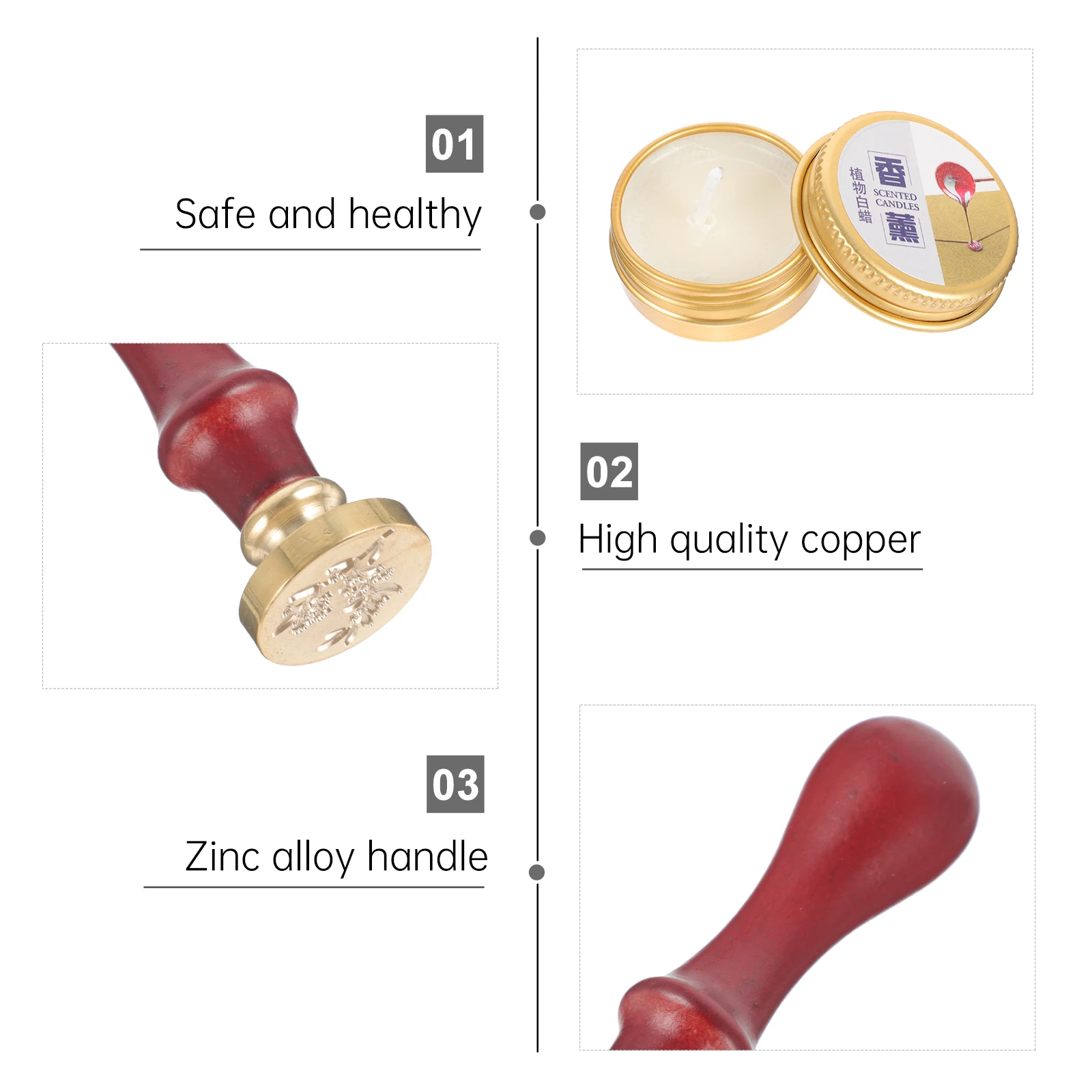 

1Set Wax Seal Retro Style Copper Stamping Seals DIY Scrapbook Decoration Delicate Pattern Kit Wax Seal Adorable Pattern Stamp