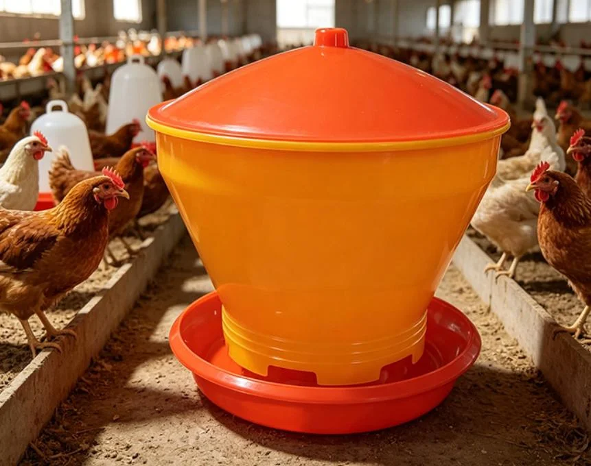 （CC22）1 Pc Heavy Duty Plastic Poultry Feeder Rainproof Lid Anti Spill Design For Backyard Chicken Coops Small Farms