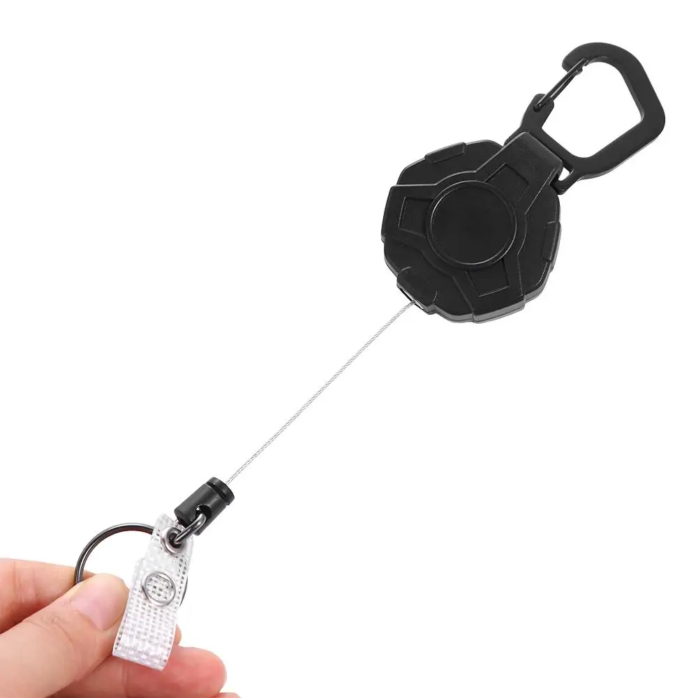 

Elastic Sporty Anti-theft ID Lanyard Keychain Badge Holder ID Card Holder Easy-to-pull Buckle Retractable Key Ring Badge Reel