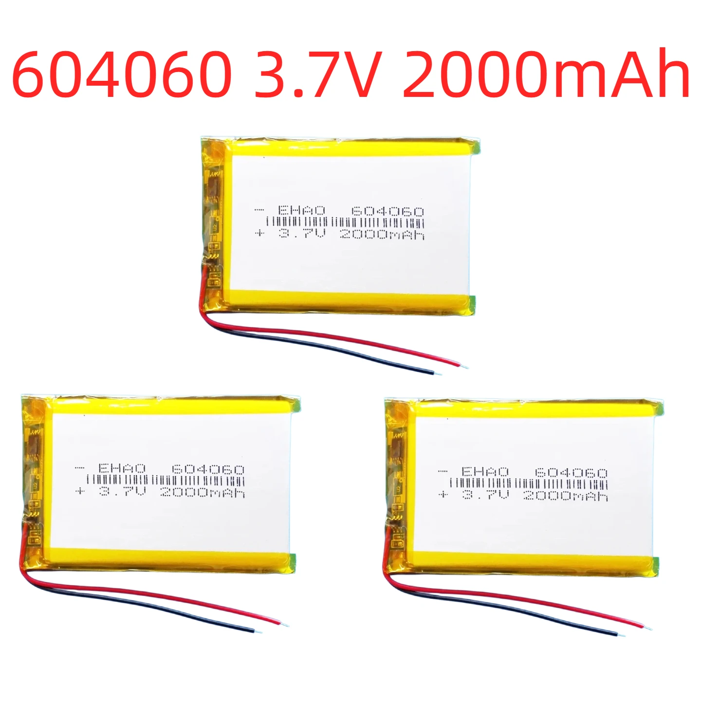 

Аккумулятор Li-Po 604060 3.7V 2000mAh, литий-полимерная батарея для Bluetooth-колонок, GPS-устройств, проводных микрофонов, DVD-плееров