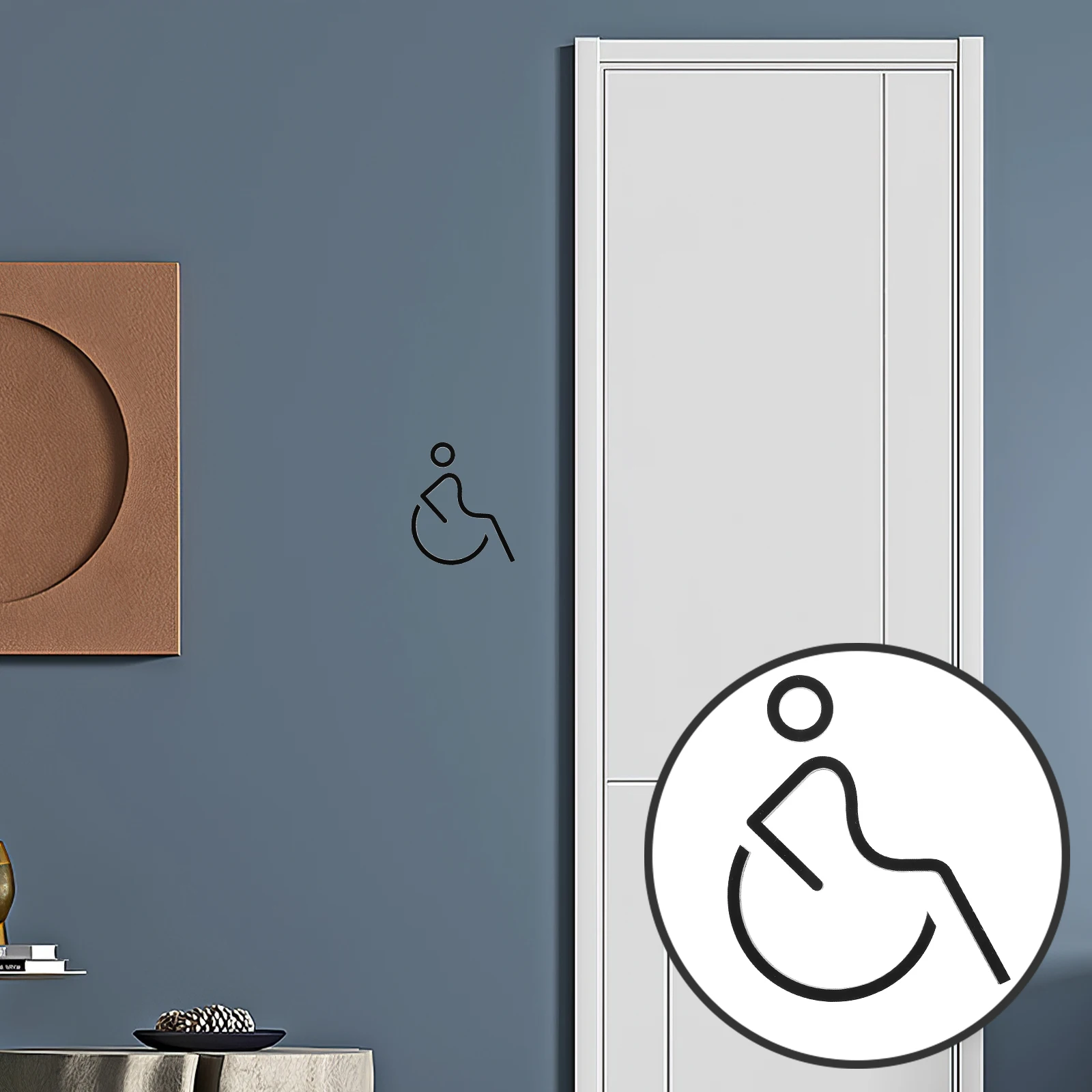 

Accessible Bathroom Signage Toilet Wheelchair Door DISABLED SYMBOL Wall Signs for Disability Automatic