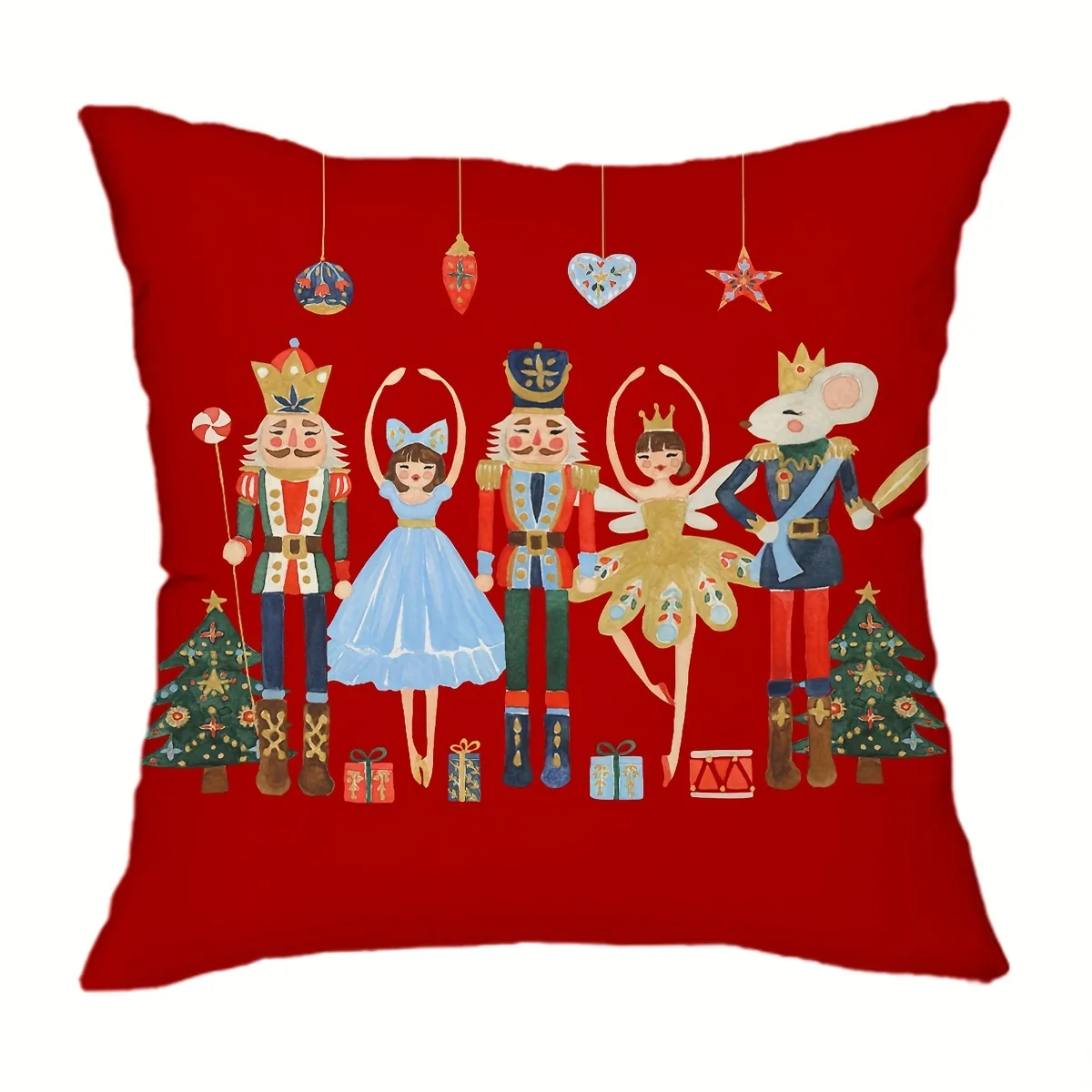 1pc Festive Christmas Nutcracker Decorative Pillow Cover Red Cushion Cover Throw Pillow Case Sofa Home Decorative Pillows Cover