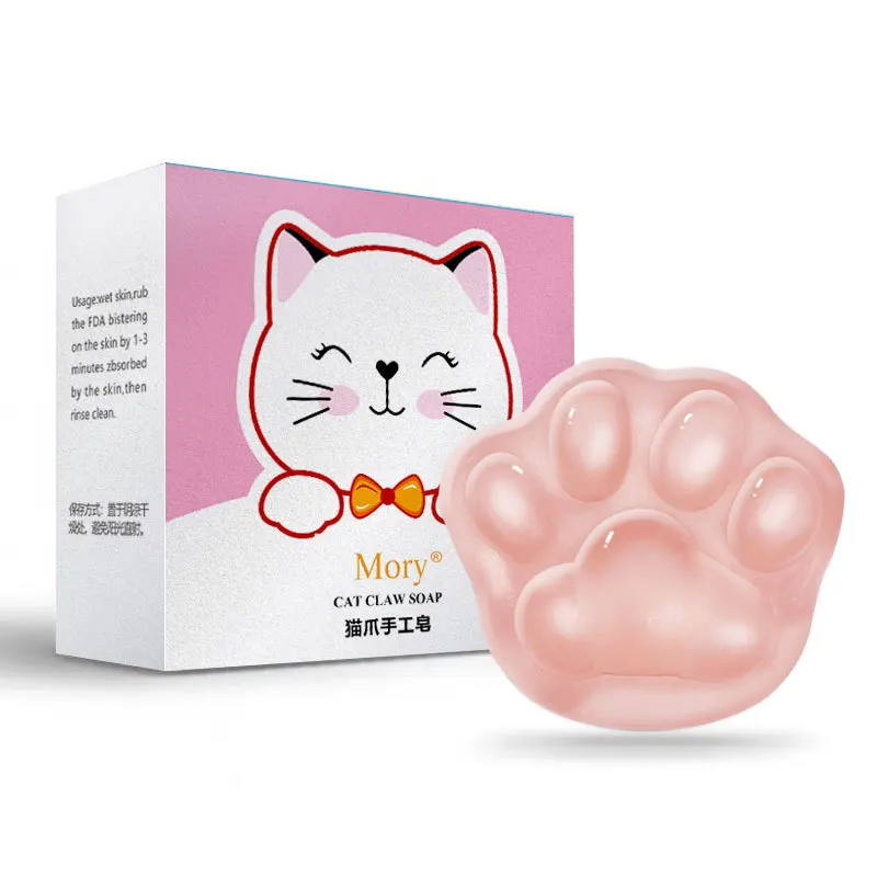 2PCS*80g Transparent Cat's Claw Amino Acid De-mite Handmade Soap Moisturizing and Oil-controlling To Blackheads Firming Skin