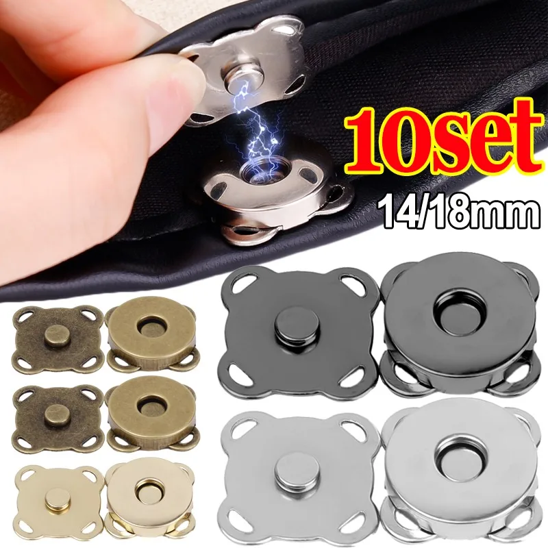 1/10pairs Magnetic Snap Fasteners Clasps Buttons Handbag Purse Wallet Craft Bag Parts Mini Adsorption Buckle DIY Craft Wholesale