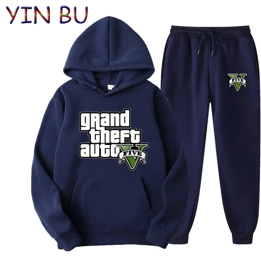جراند سرقة السيارات لعبة GTA بدلة رياضية رجالية قناع السترة + Sweatpants بدلة رياضية عادية عداء ببطء رياضية 2 قطعة مجموعات الذكور