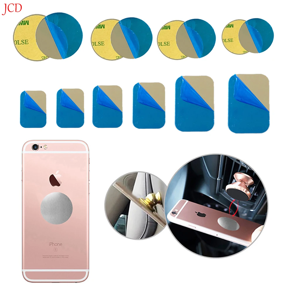 10 Pieces 15/20/25/30/35/40/45/50/60/70mm Circular Square Car Phone Magnetic Metal Plate Universal Patch Bracket