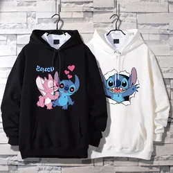 Stitch Disney Couple Loose Hooded Sweater Winter  Kawaii Fall 2023 Women  Anime Hoodie