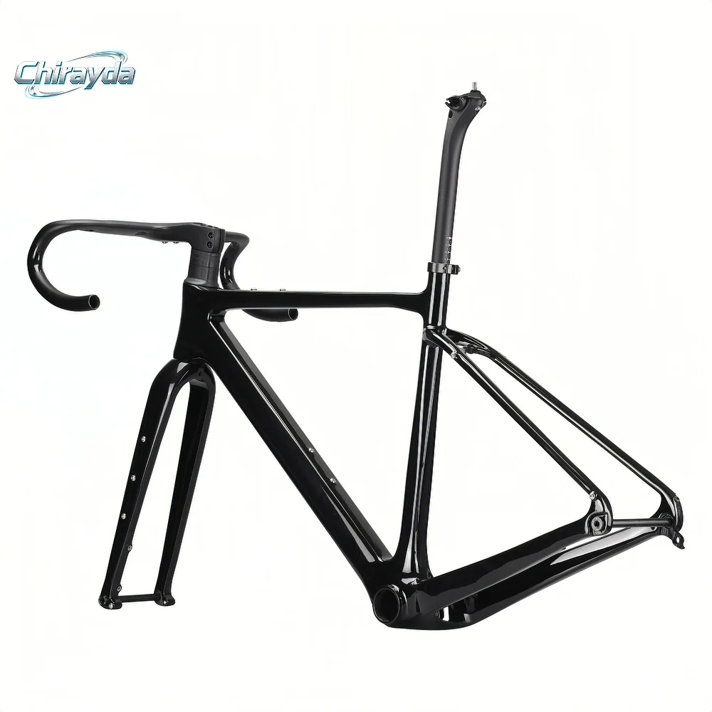 

Chirayda 2025 T1100 Toray Carbon Fiber Gravel Frame - Disc Brake Compatible up to 700x45C Tires Frame Size 49-58 Cm Weight 1223g