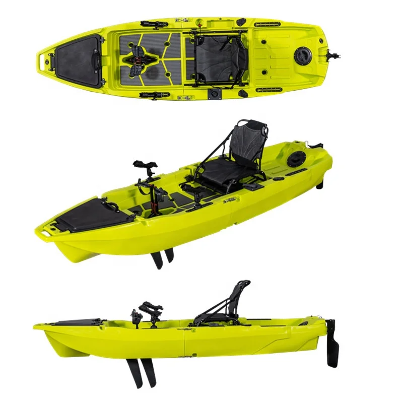 2024 เทรนด์ใหม่ 3 เมตรสองส่วน Fin Pedal Kayak Modular Pedal Kayak HDPE รับประกัน 1 ปี