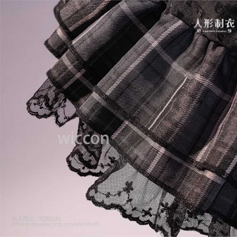 Anime Mikuuu Cosplay Costume Cute Pink Black Short Dress Y2K Jirai Kei Costume Mikku Wigs Doll Props Women Halloween Dress SML