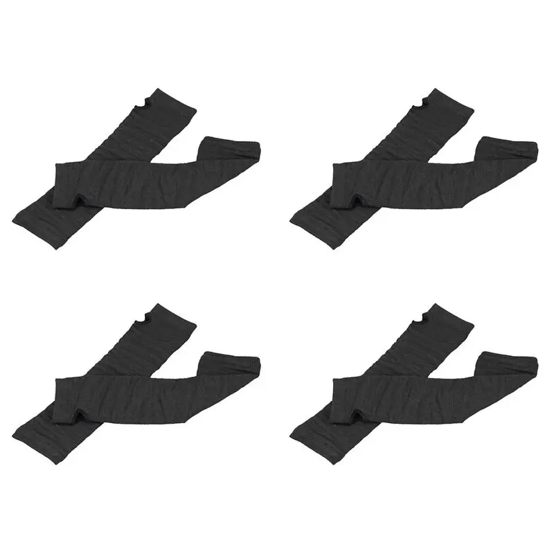 

TEXU 4X Men Women Unisex Knitted Fingerless Gloves Soft Warm Long Mitten Warm Winter, Black