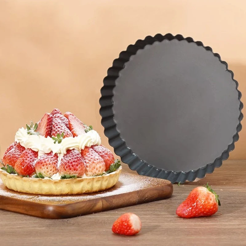 4/6/8/9Inch Pie Baking Mold Bottom Removable Fluted Nonstick Bakeware Oilbrush Mesh Roller Dishes Tart Cake Festival Dessert ZYF