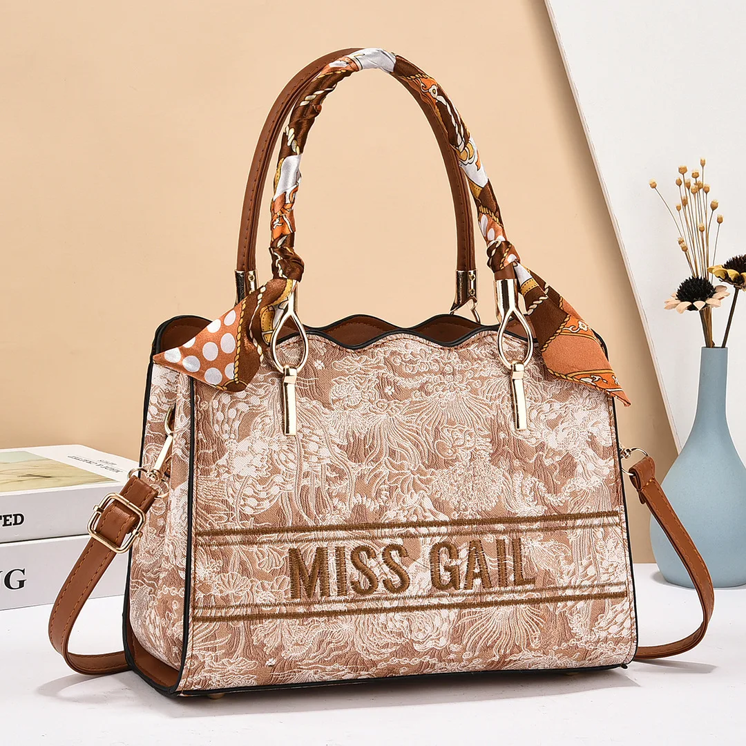 2024 new flower material large-capacity shoulder bag, versatile messenger bag, high-end fashion handbag for women