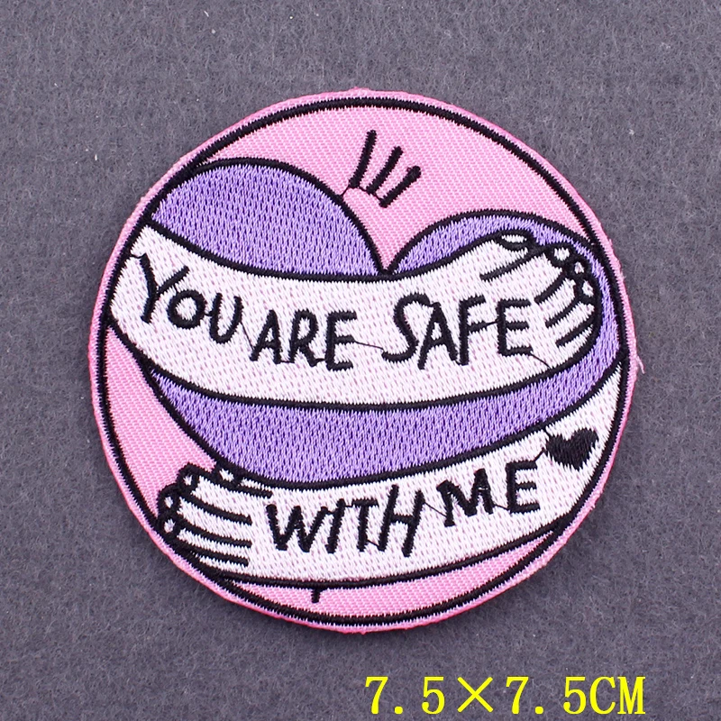 Girl Power Patches On Clothes DIY Lips Badges Clothing Thermoadhesive Patches Stripes Embroidered Patch For Clothing Stickers