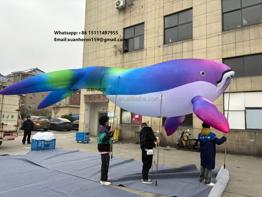

Big Huge Oxford Inflatable Durable LED Light Whale Balloon for Outdoor Parades & Performances