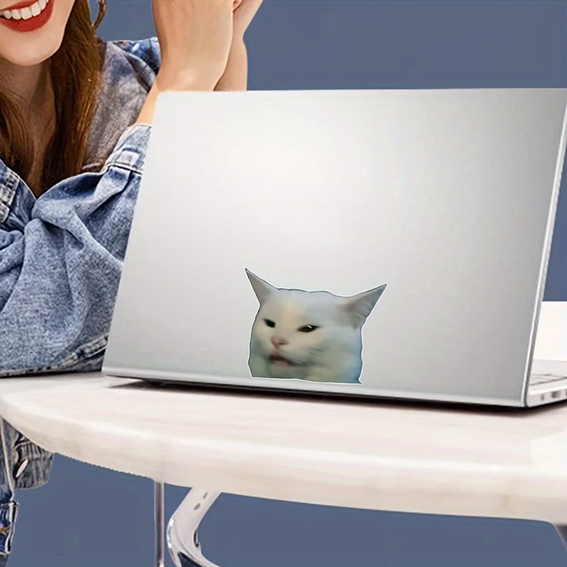 1 pegatina de vinilo divertida Smudge The Cat Meme, diseño duradero resistente a la intemperie para coches, camiones, motocicletas y monopatines