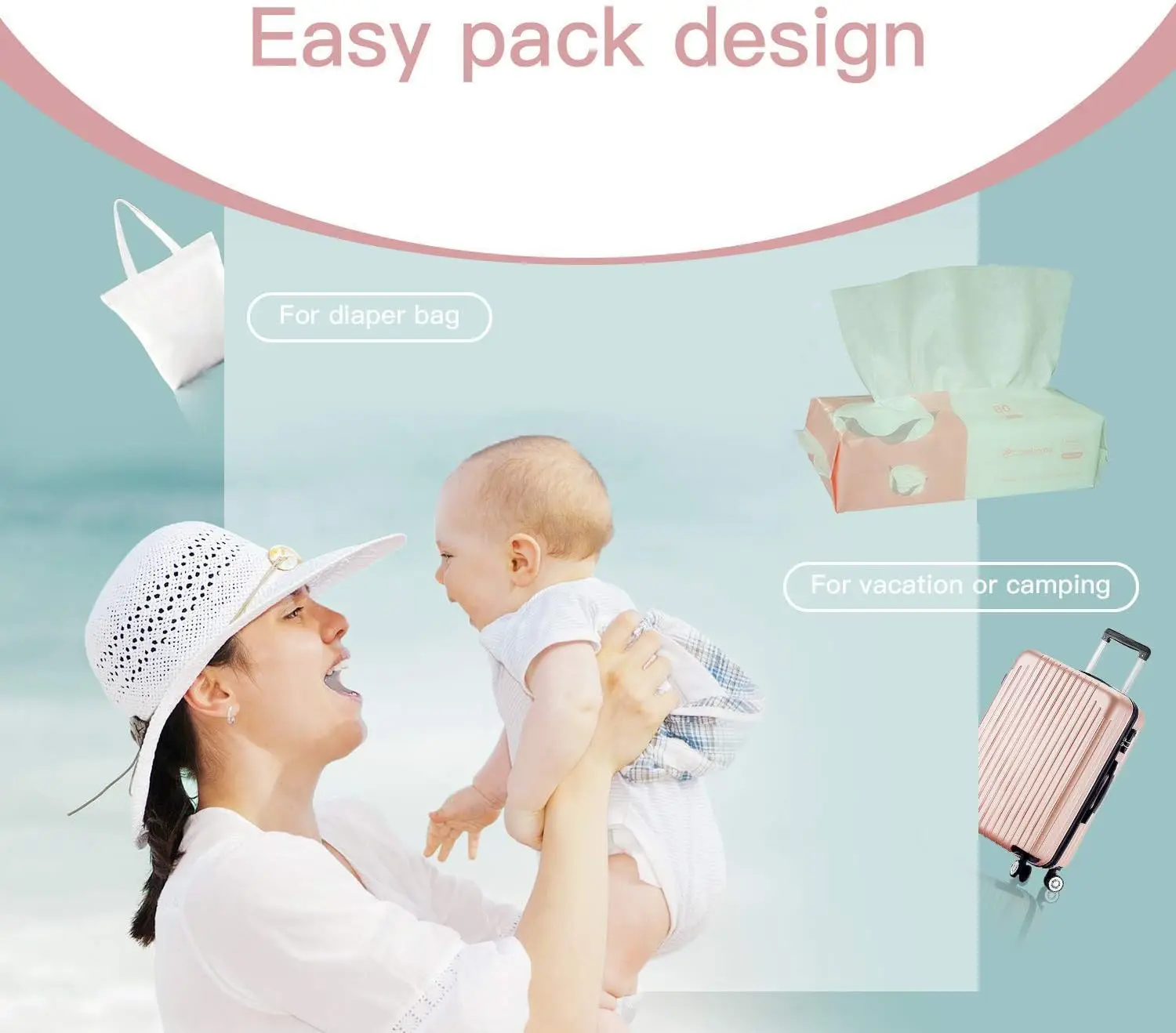 Extra Thick Dry Wipes 100% Cotton Lint-Free Tissues for Face Baby Care Travel 5 Pack view 6