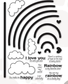 Stamp HELLO RAINBOW Wafer 2026 NEU Stanzformen Scrapbook Tagebuch Dekoration Schablone Prägevorlage DIY Grußkarte Handgemacht