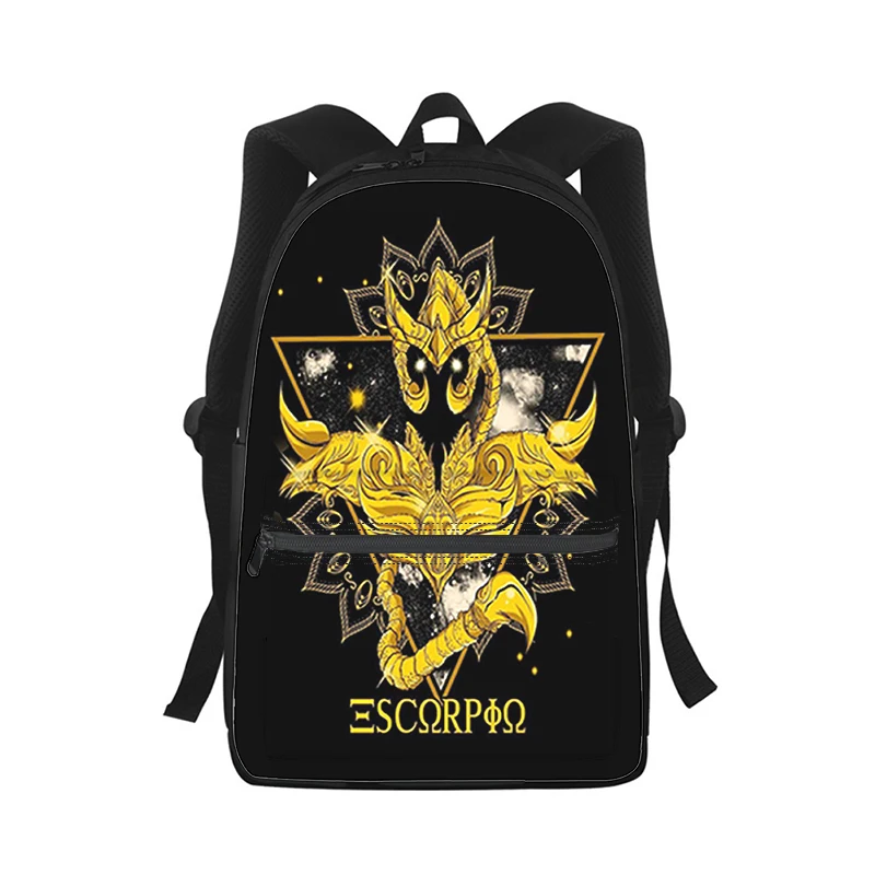 Mochila de anime japonés Saint Seiya para hombres y mujeres, bolso escolar con estampado 3D para estudiantes, mochila para ordenador portátil, bolso