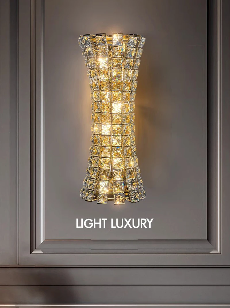 Light Luxury Wall Lamp K9 Crystal Modern Wall Light Inddor Lighting Romm Decor Sconces For Bedside Living Room Bedroom Light Fix