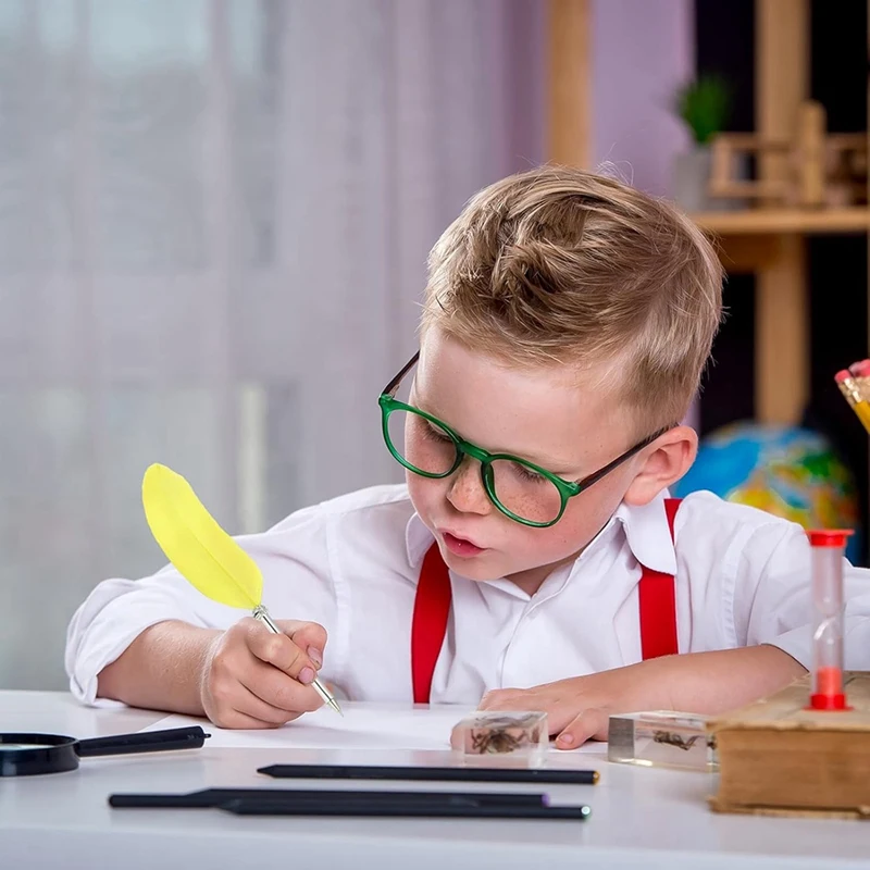 Caneta esferográfica de penas vintage, caneta mergulhe refinada, caneta de tinta para escrever caligrafia, 21cm, 8 ", 2pcs