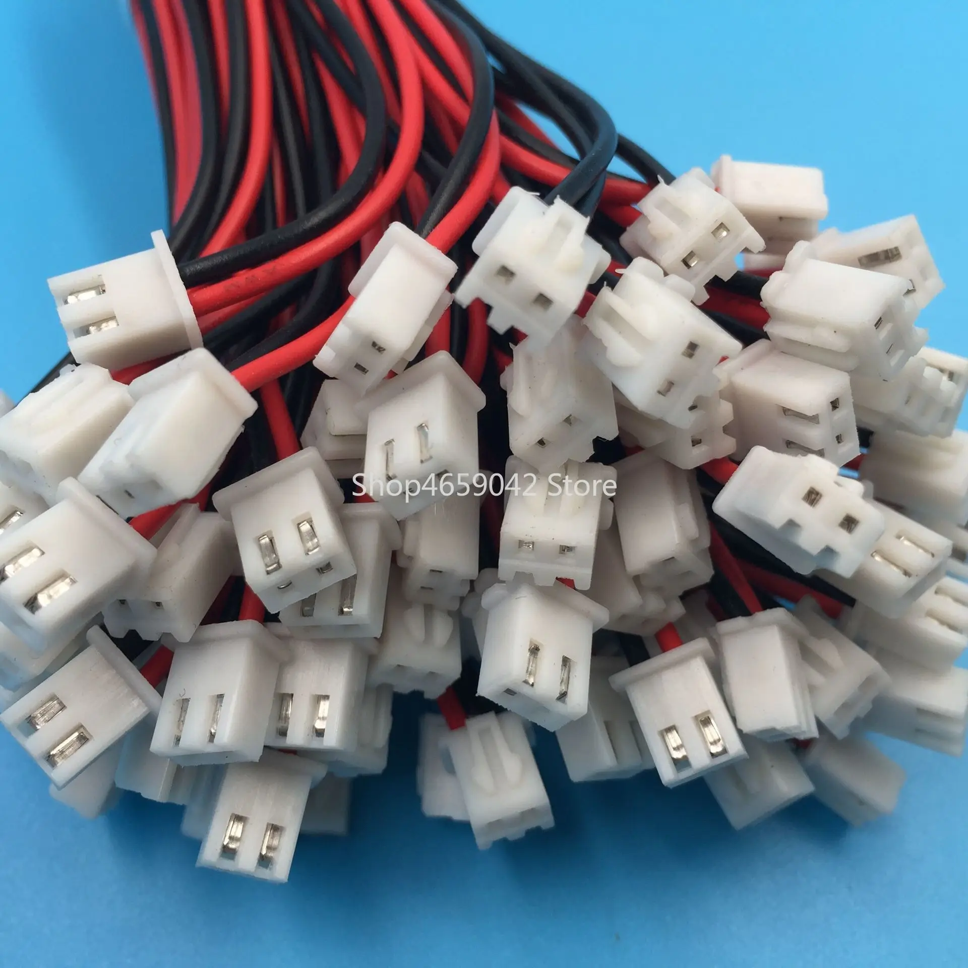 50PCS XH 2.54 JST Connector Plug Wire Cable 10cm Long 26AWG 2P Single End