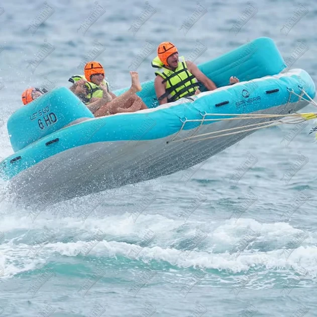 PVC Inflatable Floating Towable Watersports Towing Tube Boat 4 Person Capacity