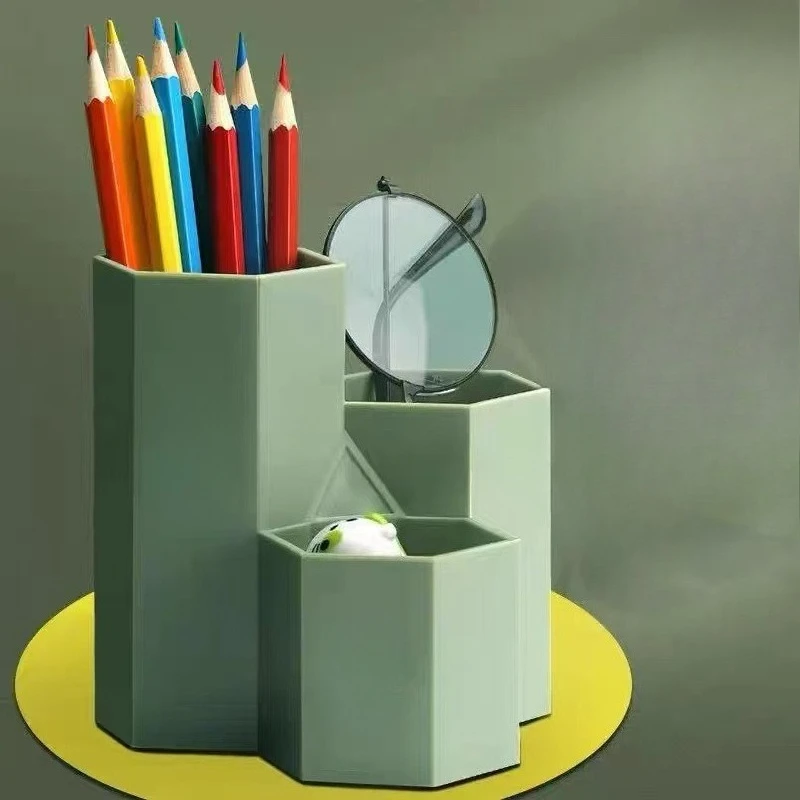 قطعة واحدة من منظم سطح المكتب متعدد الوظائف باللون الأبيض والنعناعي والأخضر الحديث مع حجرات تخزين مفتوحة ومغلقة - مكتب منزلي، مدرسة