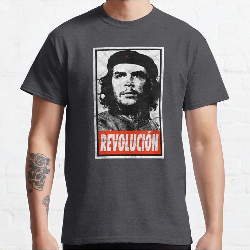 Revolución Che Guevara Retro Cuba revolution leader gift t shirt for man 100% cotton printed clothes Men's All size S-6XL Tops