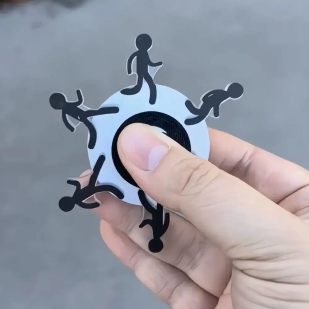 2 stücke Puzzle Stick Mann Finger Spinner Metall Handwerk Fidget Spinner Lustige Außen Glatte Hand Spinning Spielzeug