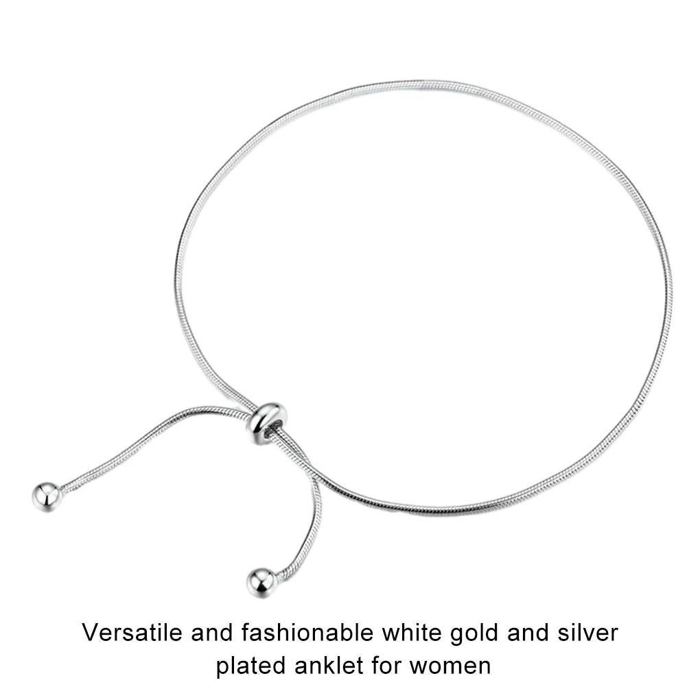 Silver Adjustable Charm Anklet Variety Of Styles For Easy Wear And Remove Adjustable Sizing