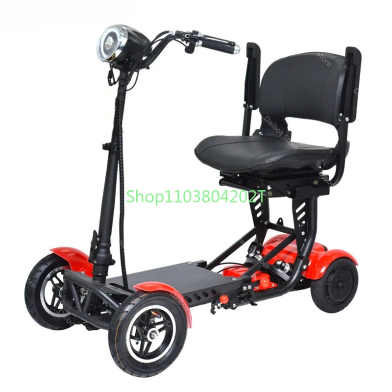 

Elderly Motor 500W Folding Electric Scooter with Big Seat Blue Red White Foldable Mobility Scooter 4 Wheels for Old People