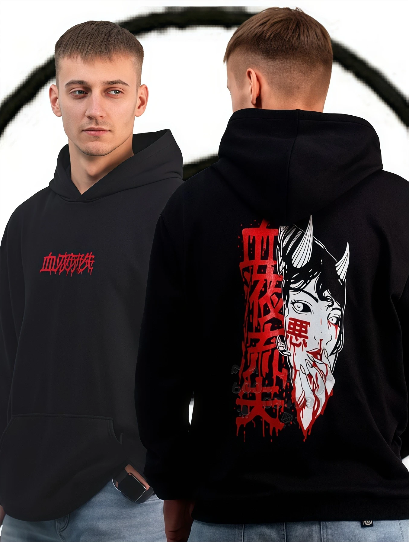 Winter and autumn style men's cartoon print hooded sweatshirt. Latest model - comfortable street style boyfriend hoodie.