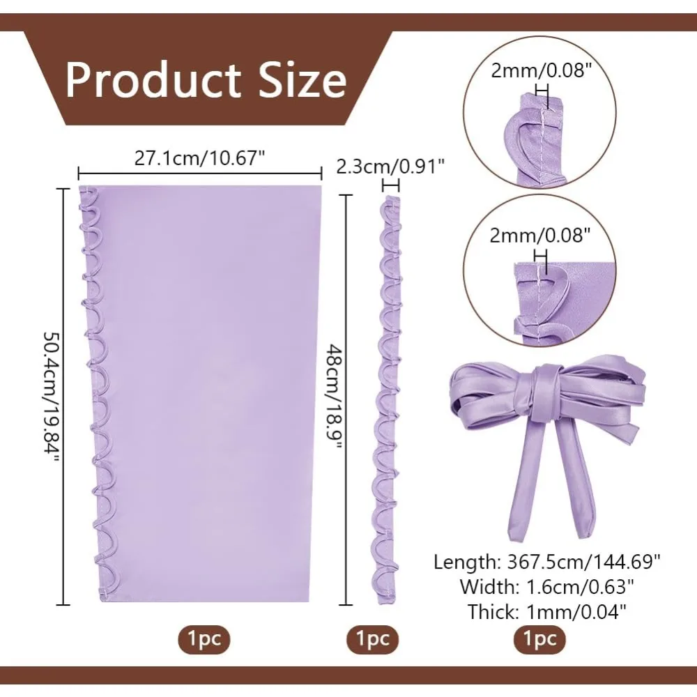 Women's Wedding Dress Zipper Replacement Adjustable Fit Satin Corset Back Kit Lace-up Formal Prom Dress Lilac 504x271x2mm