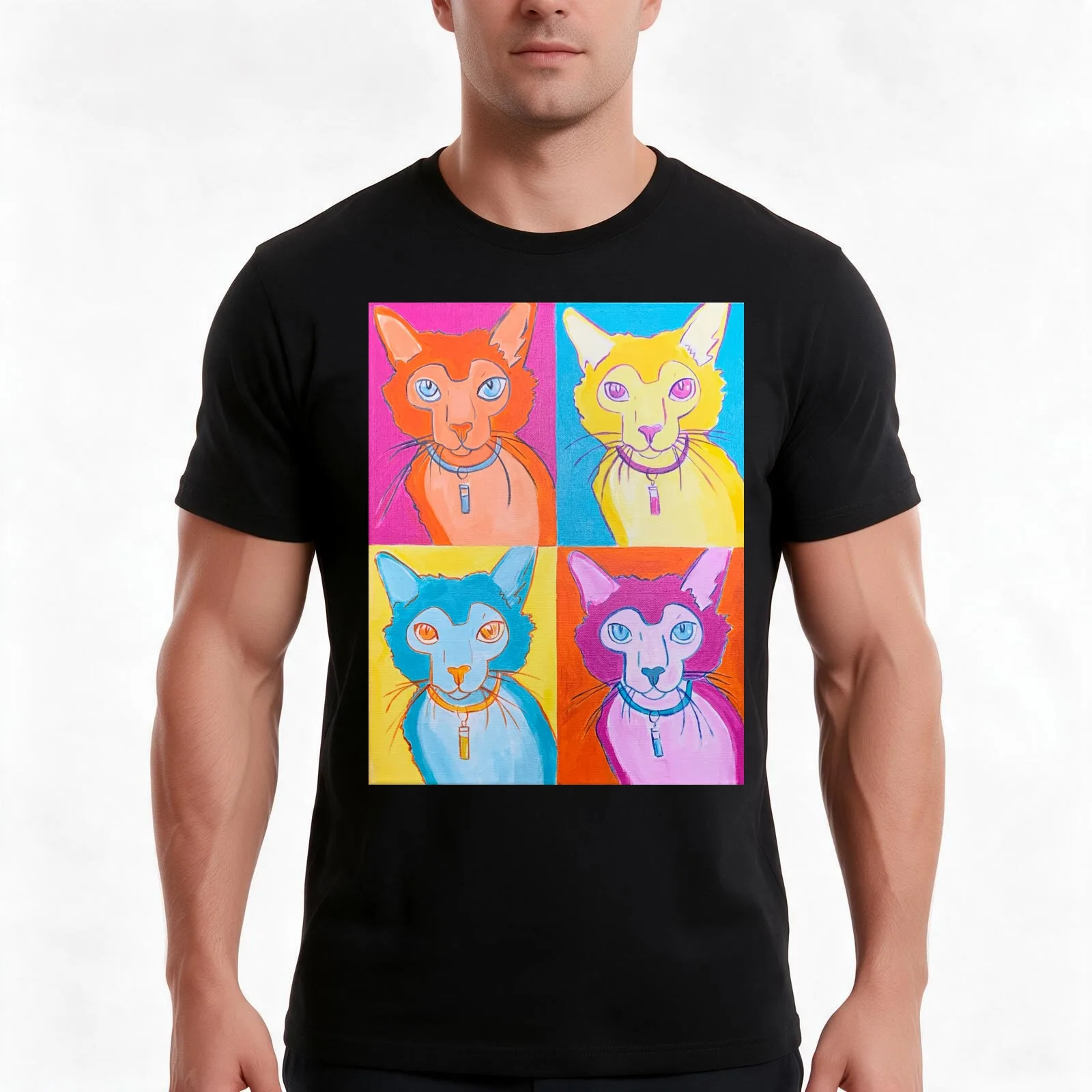 Landon Lykoi T-Shirt Summer Casual Cotton Tee Oversized Streetwear Tops Vintage Graphic Print Loose Fit Short Sleeve