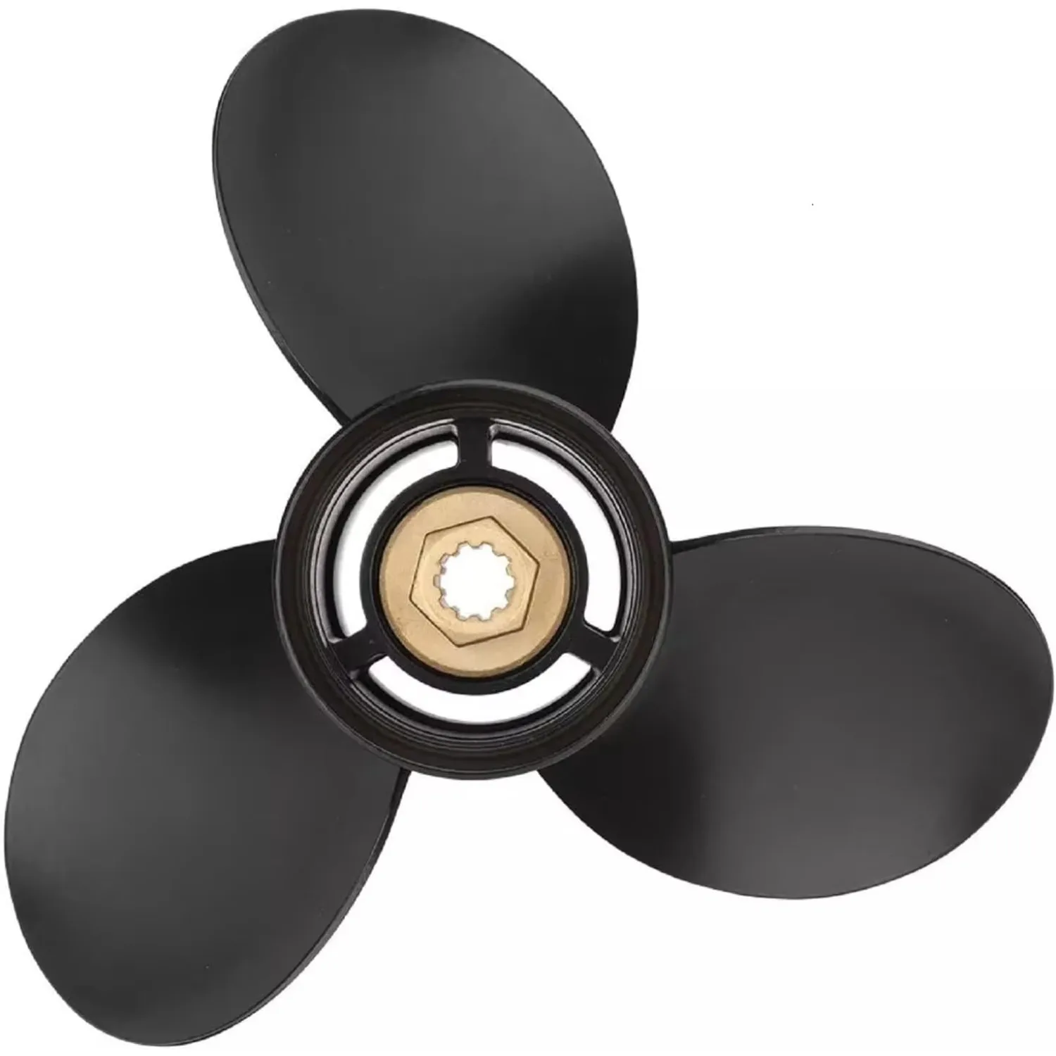 Propeller 48-19639A40 10 3/8 X 12 Pitch RH 10 Spline Tooth with Hub Kit for Mercury Black Max Outboard 9.9 15 18 20 25 HP