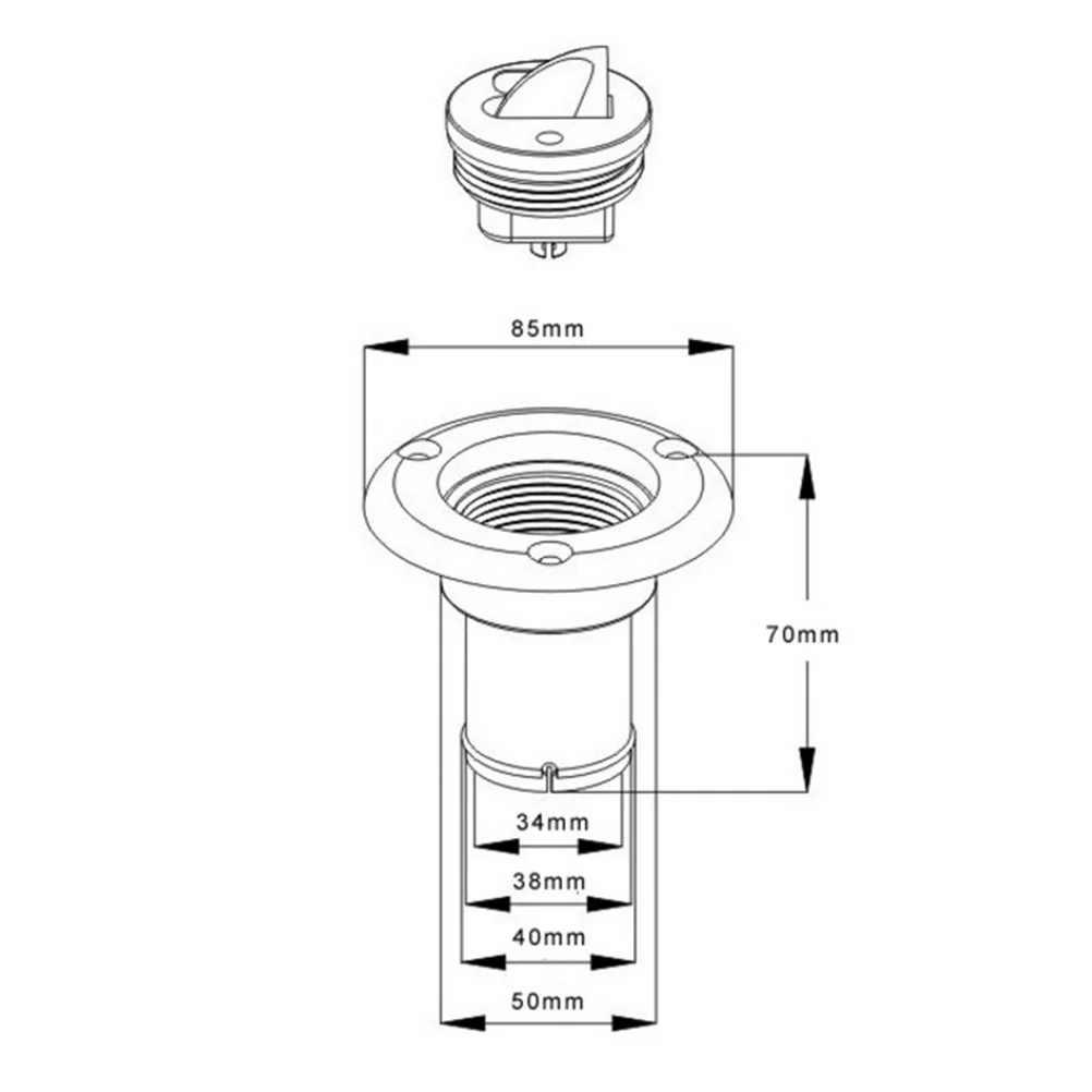 

Rv Water Inlet White Nylon 8.5X7X5Cm Saltwater Resistant Durable Key Cap Included Fuel Deck Filler Car Fuel Deck Filler