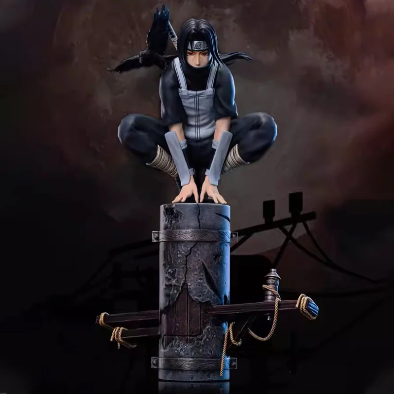 Figurine Itachi Uchiha Anbu de 23 cm en pose accroupie, Itachi le Dieu, Itachi le Corbeau, figurines d'anime, modèle de décoration de bureau, objet de collection, cadeau de fêtes