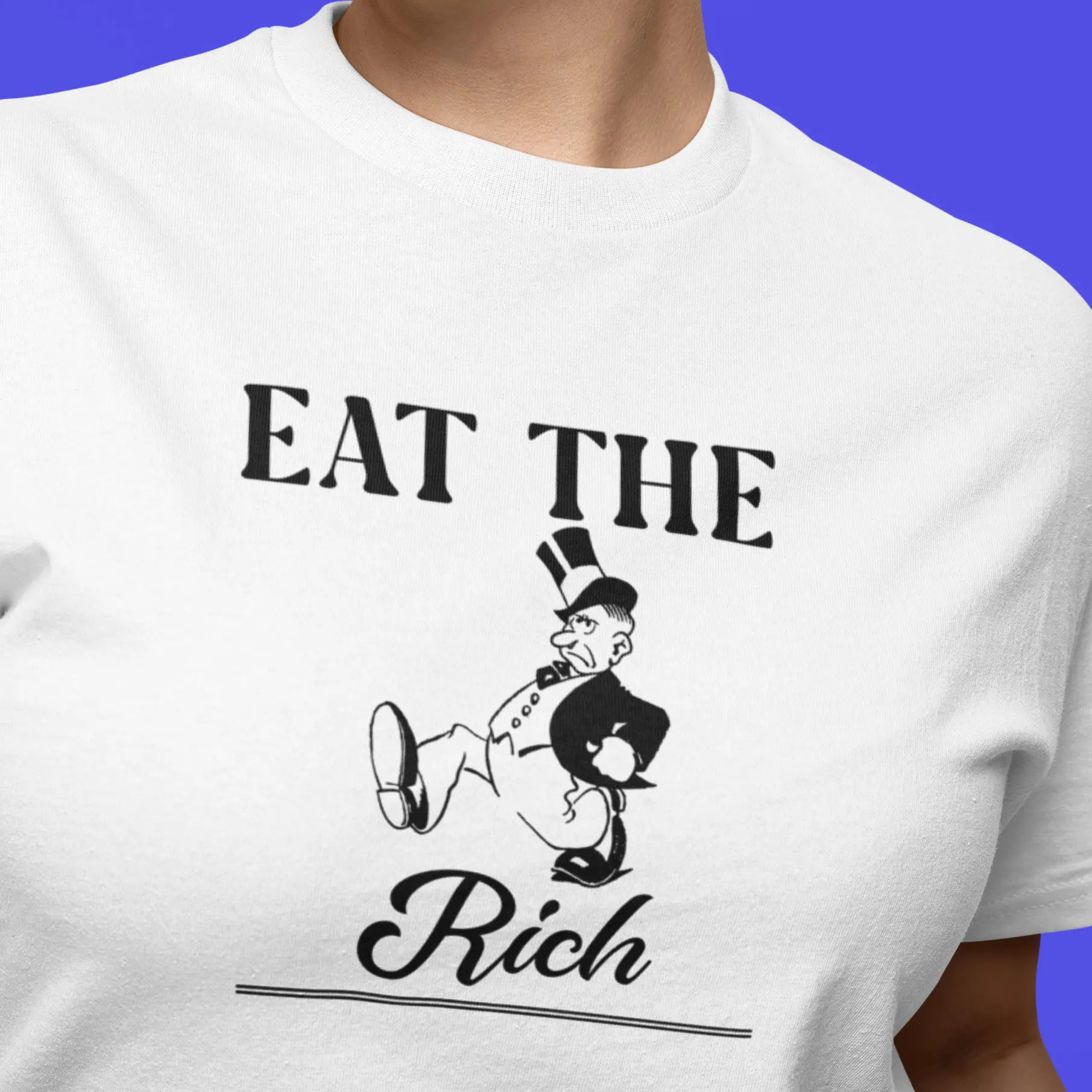 Eat the Rich Shirt Funny Work Tee Punk T-shirt Skater,Protest,Anti-capitalist,80s