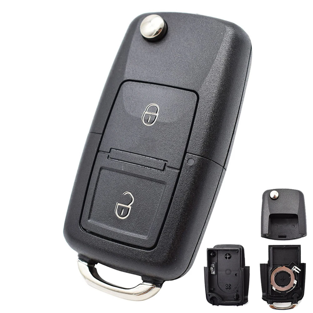 2 3 pulsanti Car Remote Flip Key Fob Case Shell per VW Golf MK6 Polo Bora Beetle Tiguan Passat Caddy Jetta Eos Scirocco No Blade