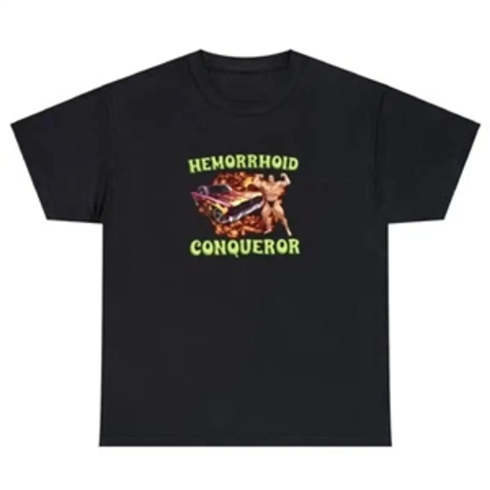 T-shirt Unisexe « Hémorroïdes : L'ennemi vaincu » – Meme drôle, sarcastique, ironique, spécifiquement original, vintage, délavé, doux, pour le quotidien, homme