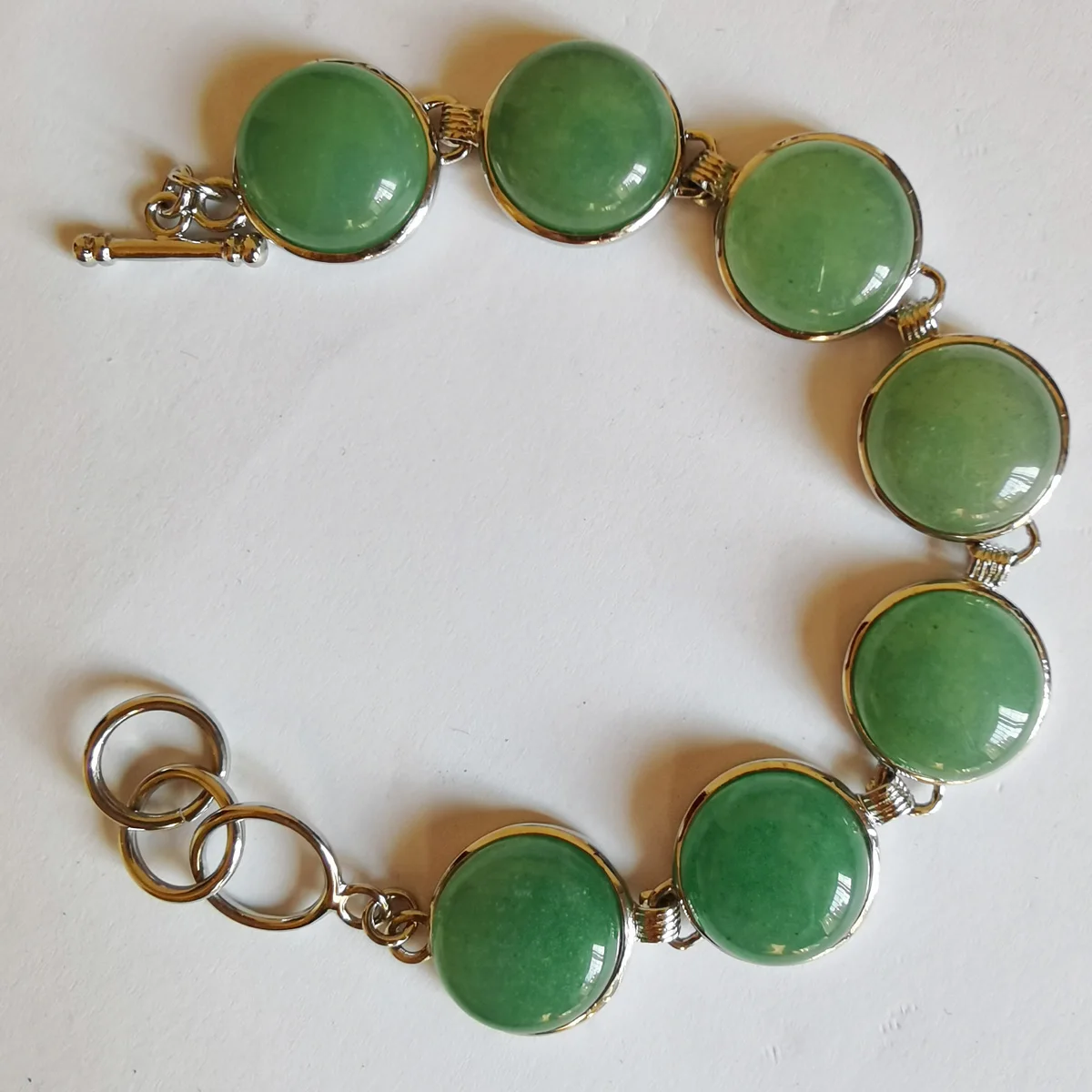 Green Aventurine Amethyst Picture Jasper Rose Quartz Lapis Blue Sandstone Turquoise Shell Beads Bracelet Bangle 8 Inch Jewelry