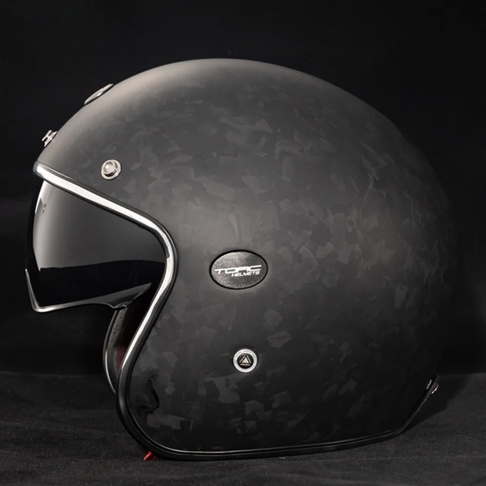 Matte Forge Wear-Resistant Motocross Accessories Anti-Fall Kask Open Face Motorcycles Carbon Fiber Helmets Breathable Protection