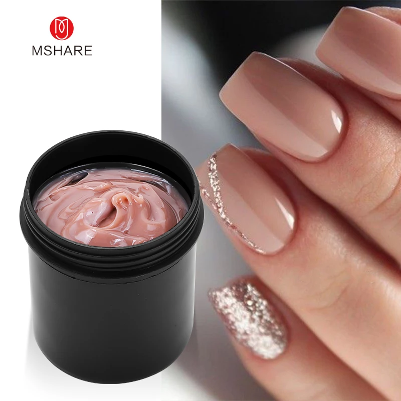 MSHARE 250 g natürliches, nacktes, durchscheinendes, hartes Builder-Gelee-Gel, kein Fluss, Nagelverlängerung, Dehnung, Konstruktion, Reparatur, kaputt