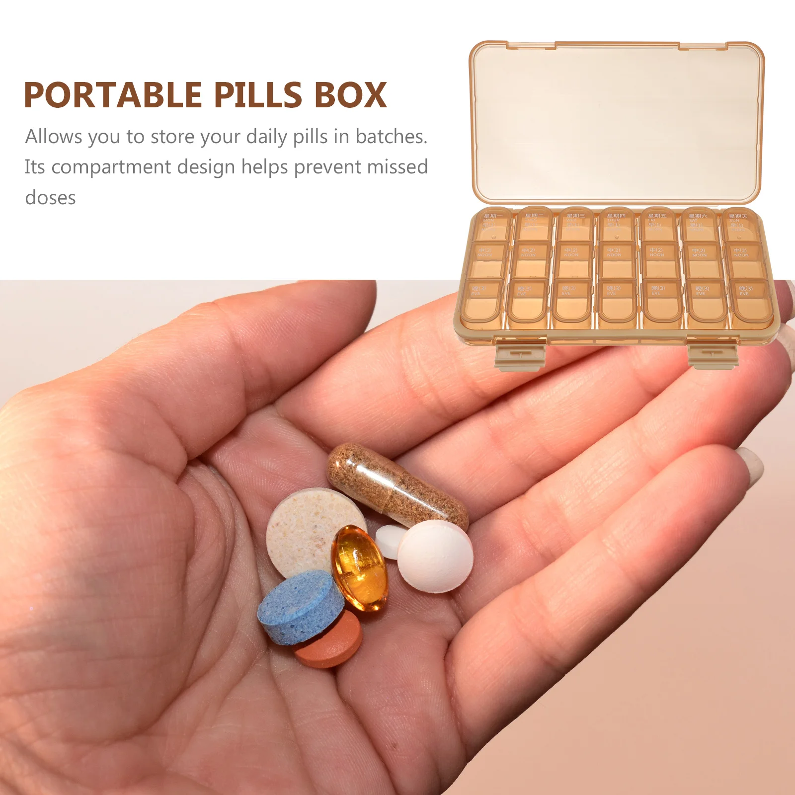 

1pc Portable Medicine Storage Case Medicine Holder Practical Storage Container Practical Travel Case For Tablets Holder