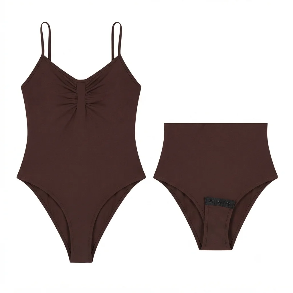 [You're My Secret] Brauner Bodysuit mit Spaghettiträgern für Damen, schwarzes ärmelloses Westen-Top, Y2K Gothic Bodysuit, modische Streetwear – Detail 13