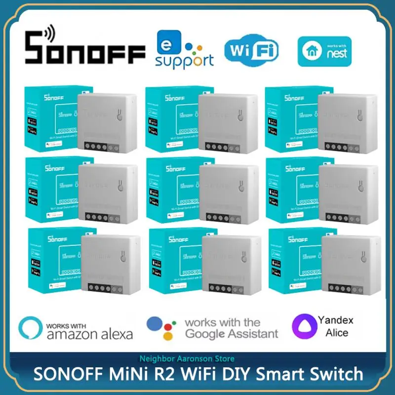 SONOFF Mini R2 Wifi DIY Smart Switch Two Way module Control Smart Home eWeLink Work With Alexa Alice Google Home Voice Control