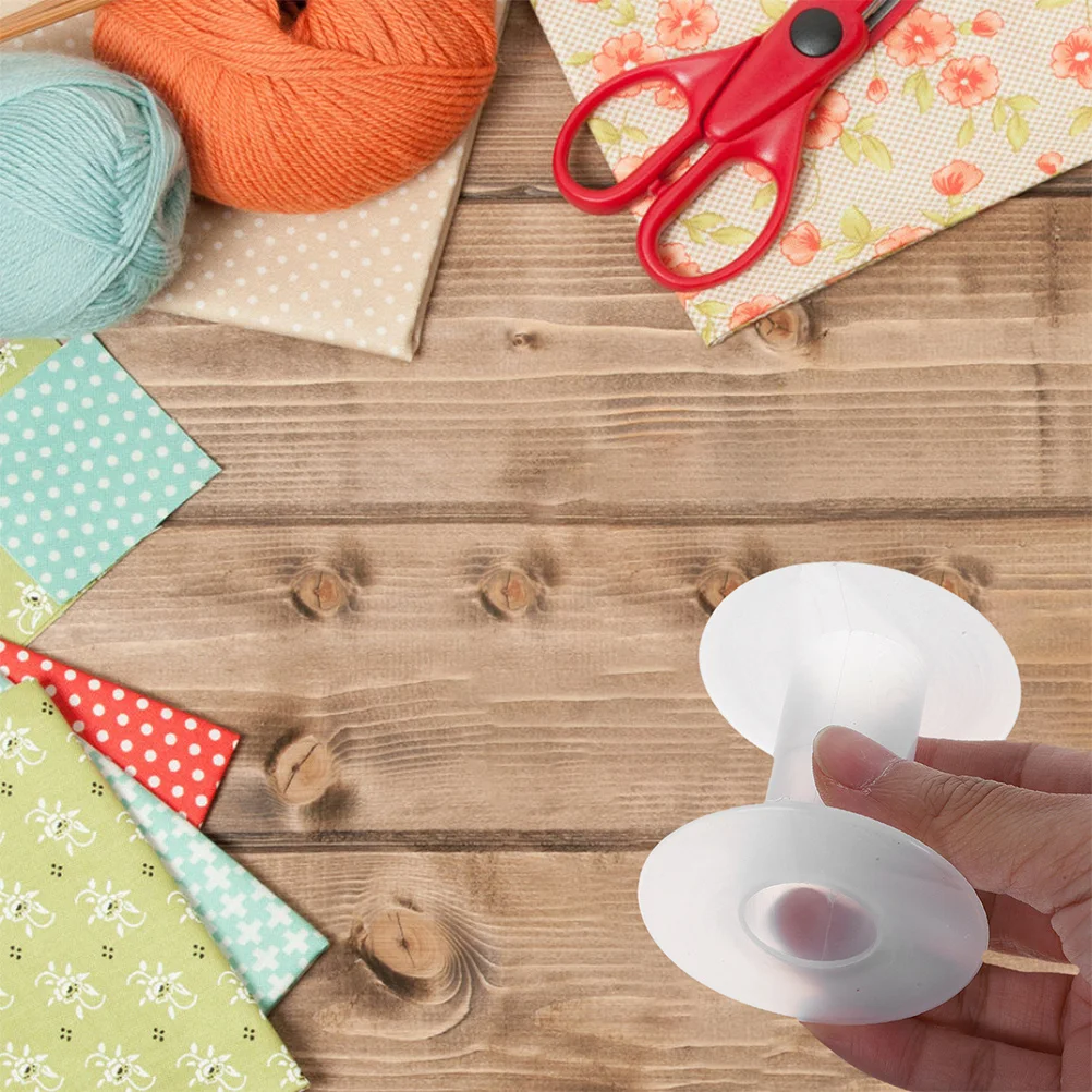 5 pcs Plastic Spools Transparent Small Empty Thread Spool Organizer For Wire Cord Ribbon Yarn Sewing Tape Bobbin Holder I-Shaped