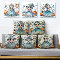 Fairy Tale World Crystal Shoes Cushion Cover Decor Cute Cartoon Girl Pillow Case Double Print Child Pillowcase for Sofa Home