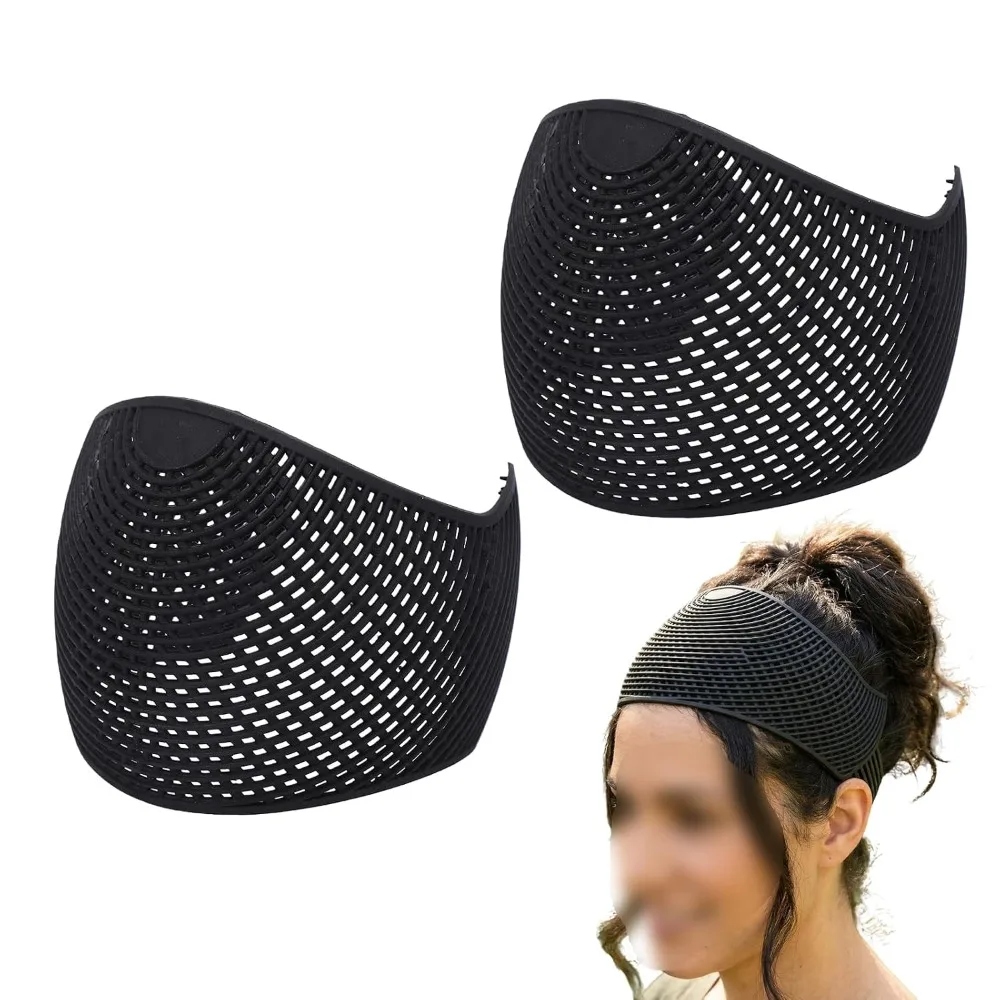 2pcs Comfortable Soft Non Slip Hijab Crown Black PP Hijab Cap Base Layer Secure Hold Lightweight Sport Hijab Cap Sports